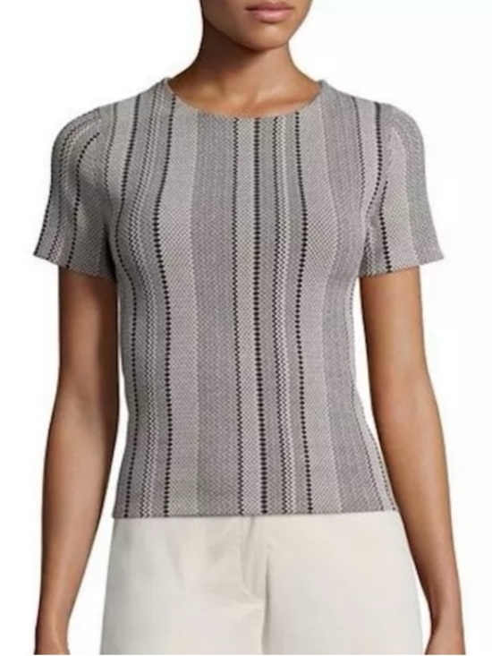 Theory Tops - Theory Black Ferson Stretch Jacquard-knit Top - Small